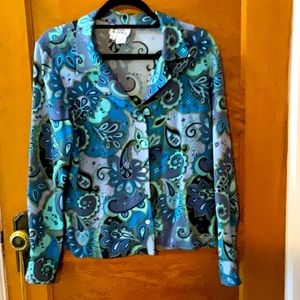 Lily Pulitzer Paisley Button Down Shirt Size 10 95% Silk
